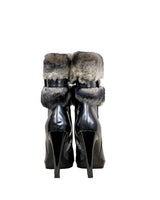 Casadei Fur Boots In Grey - Size 35