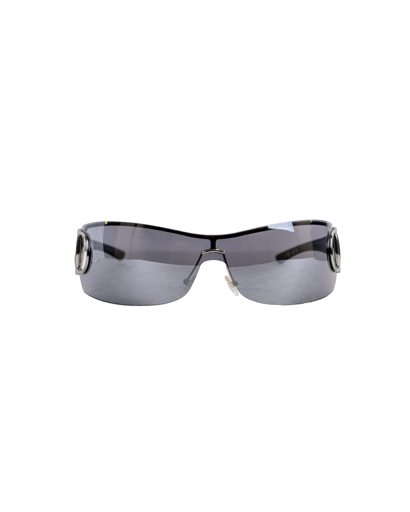 Gucci Shield Sunglasses Mirror Lens-With Original Box
