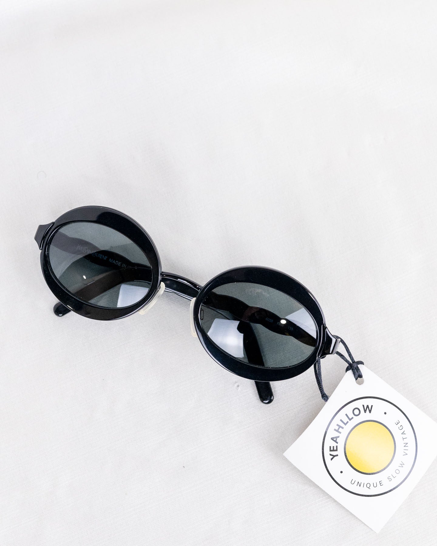 Yves Saint Laurent Round Frames Black Sunglasses