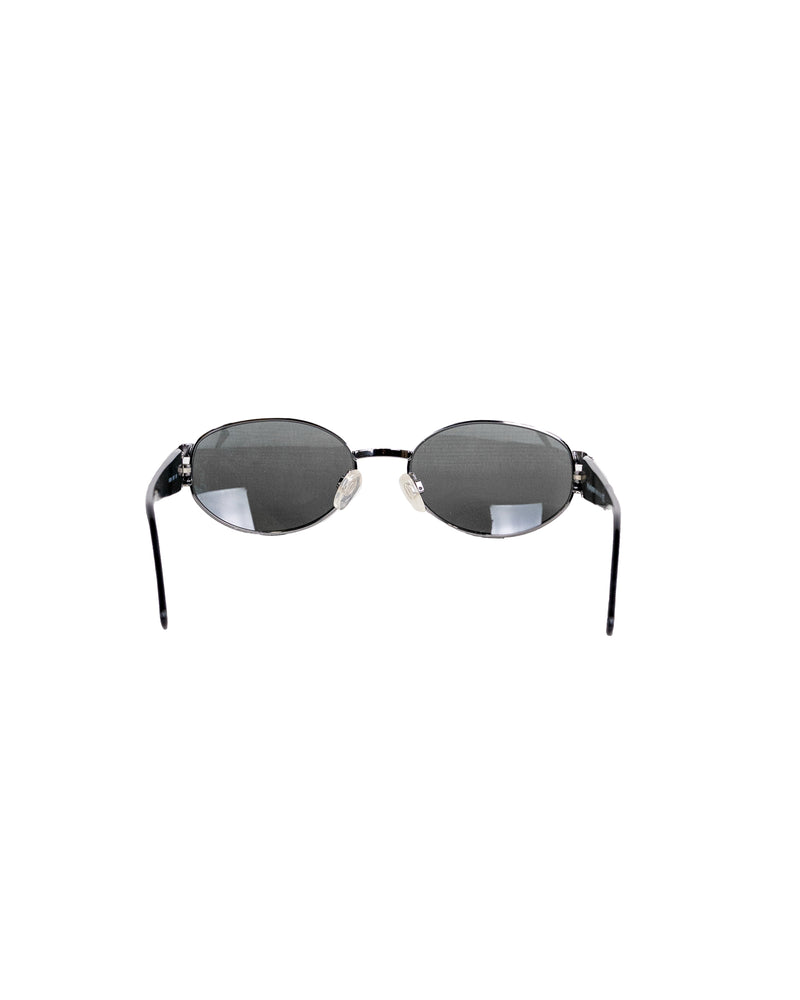 Yves Saint Laurent Oval Frames Black Sunglasses