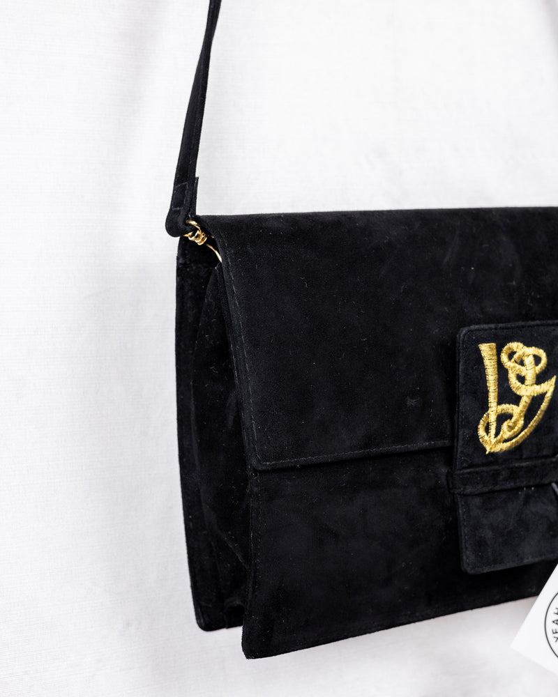 Udveksle Saga elleve Valentino Garavani Vintage Suede Bag In Black- With Box