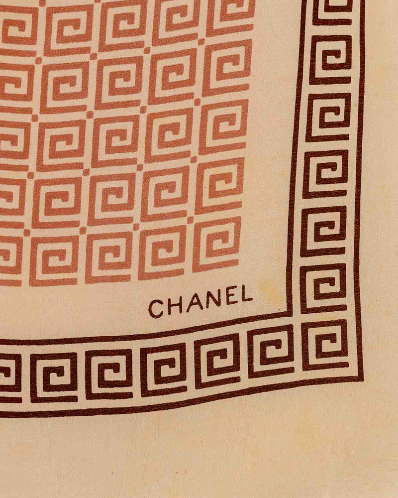 Chanel Pink Printed Scarf - 100% Silk