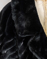 Christian Dior Vintage Fur And Leather Coat In Black