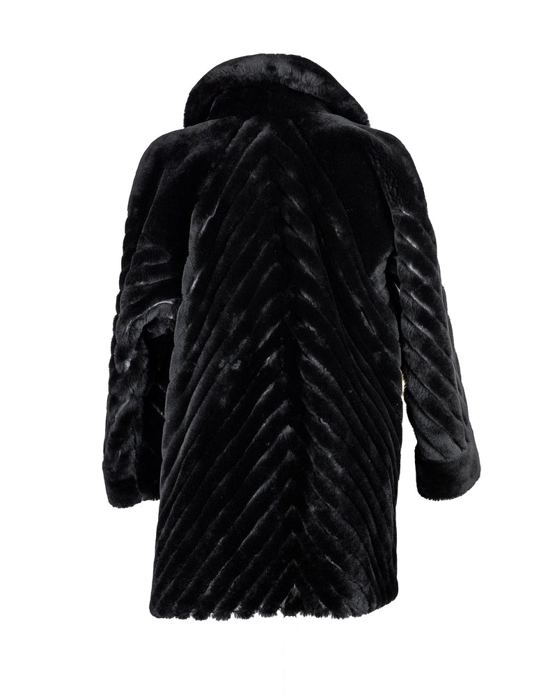 Christian Dior Vintage Fur And Leather Coat In Black
