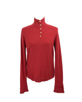 Chanel Vintage Red Roll Neck With Gold Buttons