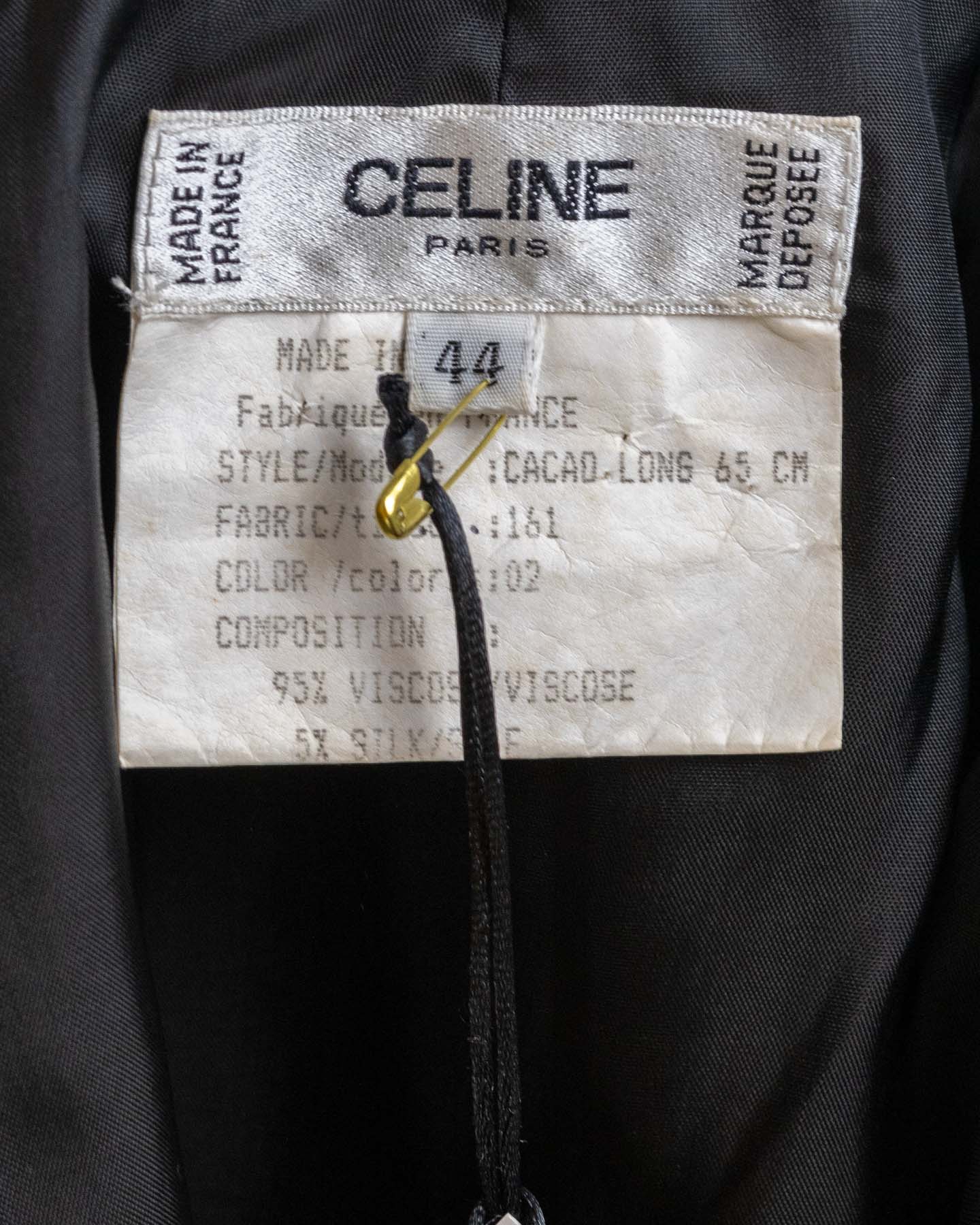 Saia Midi Celine Preta com Seda tamanho 38 - Fabricada na França