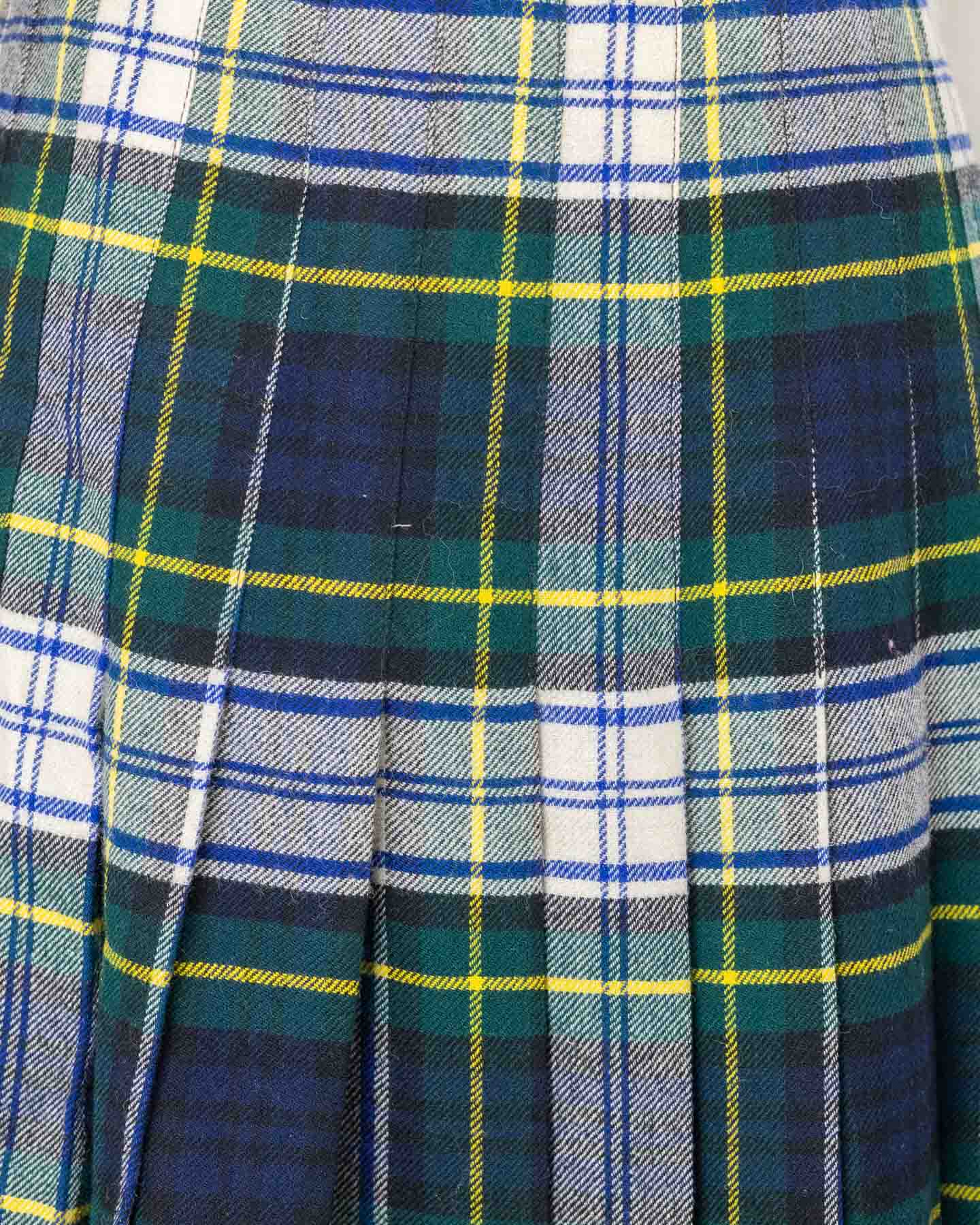 Saia Kilt vintage verde e azul tamanho 38 - feita na Escócia