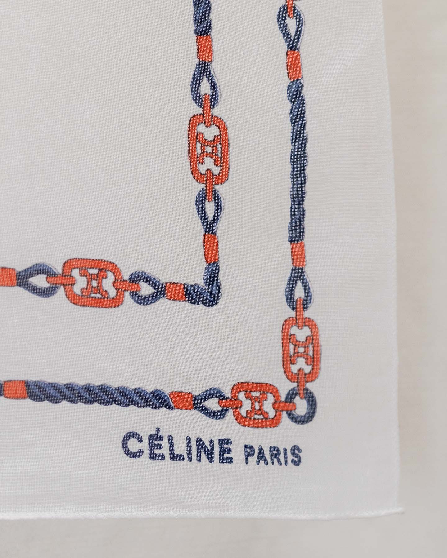 Celine White And Red Scarf