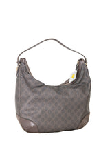 Gucci Monogram Brown Leather Hobo Shoulder Bag