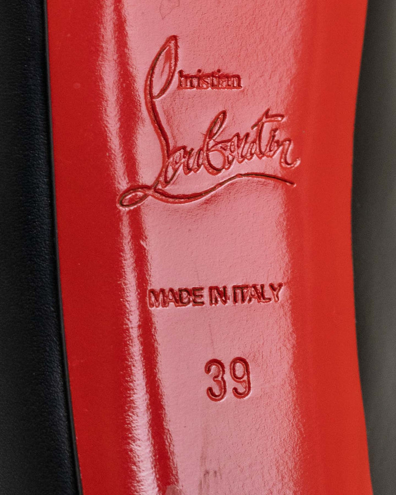 Christian Louboutin Daffodile Leather Heels In Black- size 39