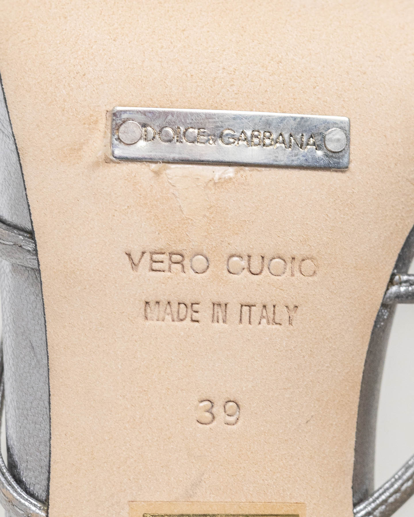 Salto Prateado Dolce&amp;Gabbana - tamanho 39,5