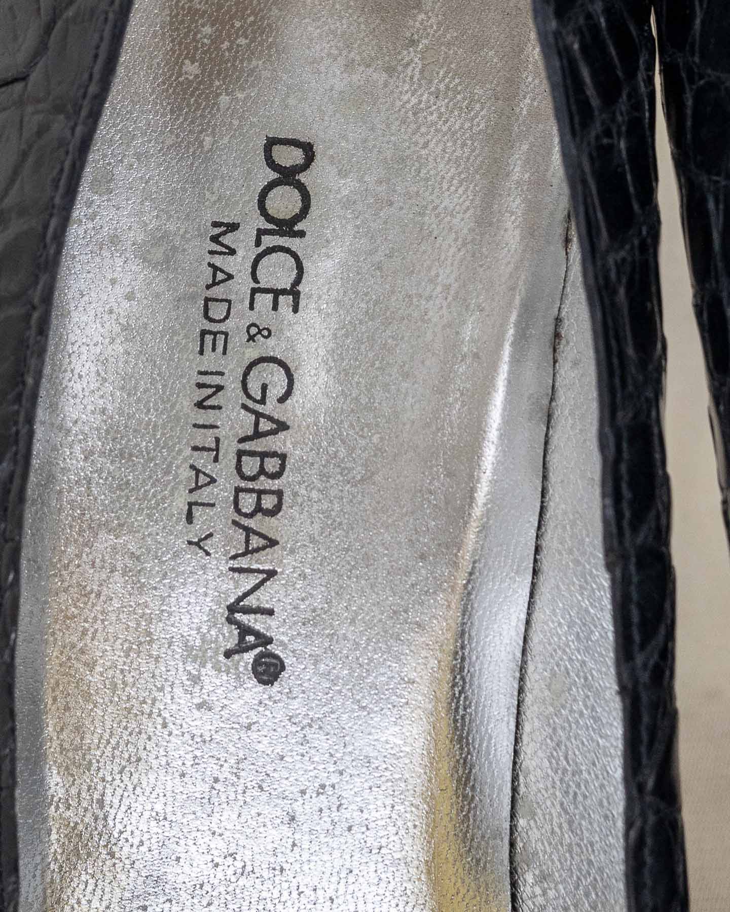Escarpins Dolce&amp;Gabbana Crocodile Noir Avec dustbag - pointure 38 