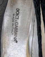 Salto preto Dolce&amp;Gabbana Crocodile com dust bag - tamanho 38 