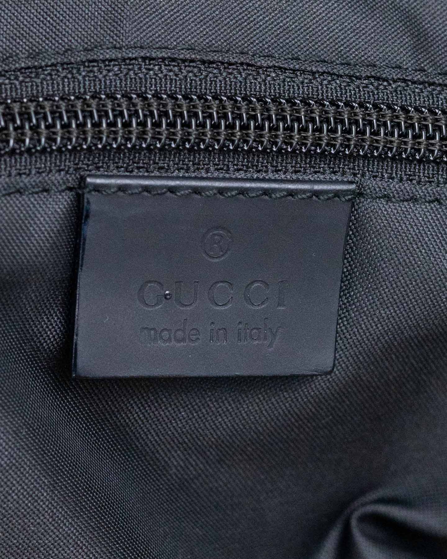 Bolsa de fim de semana Gucci Boston Monogram Duffle Black Nylon 