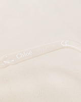 Óculos de sol branco Chloé Kids com armação opala cereja brilhante 
