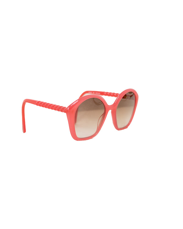 Óculos de sol rosa Chloé Kids com armação opala cereja brilhante 