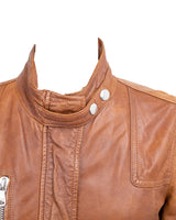 Dolce And Gabbana Leather Jacket In Brown