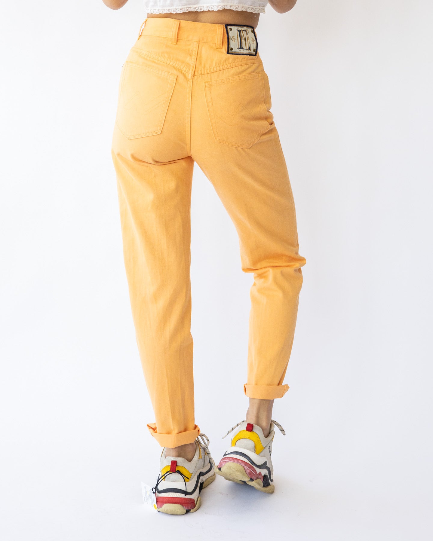 Jeans Mom cintura alta Escada Original laranja - tamanho 32