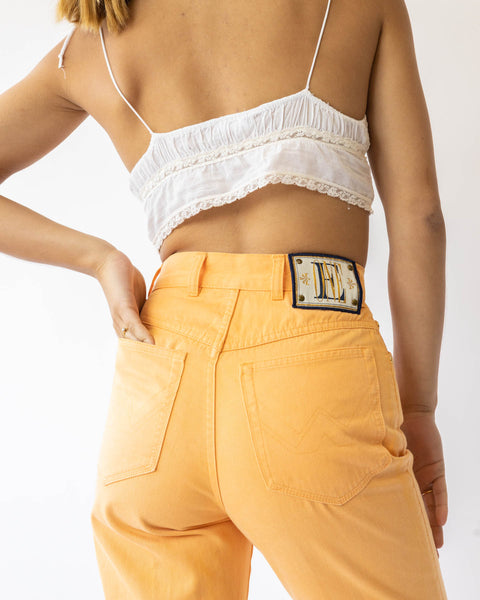 BDG Yellow corduroy mom jeans. High waisted