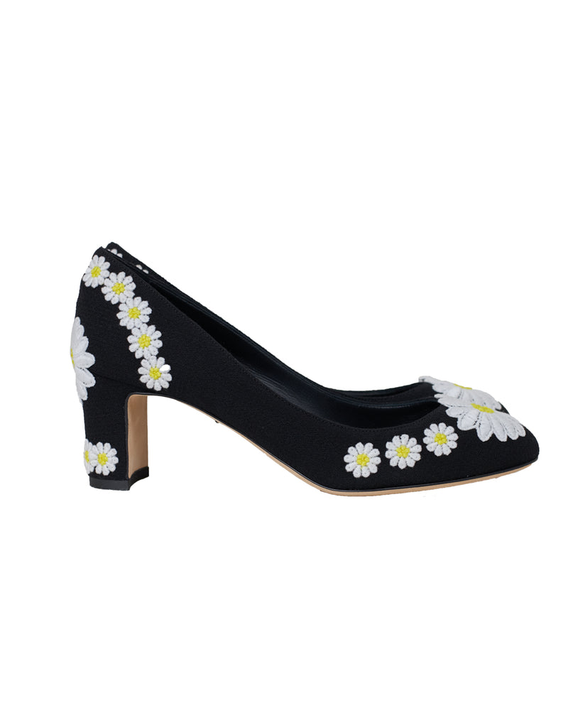Dolce&Gabbana Floral Embroidered Heels - size 38.5