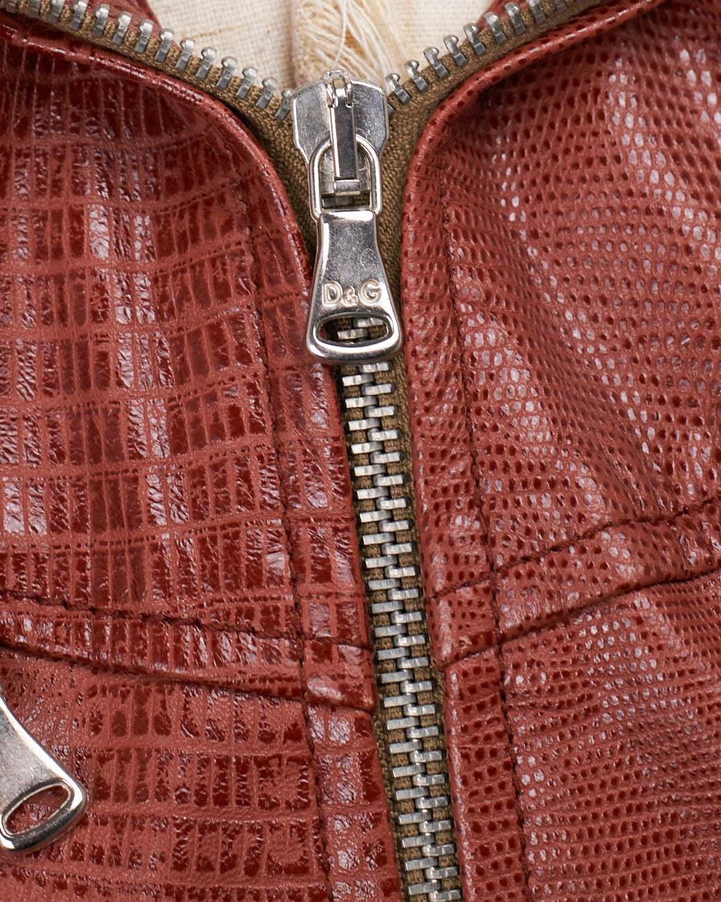 Jaqueta de couro texturizado Dolce &amp; Gabbana 