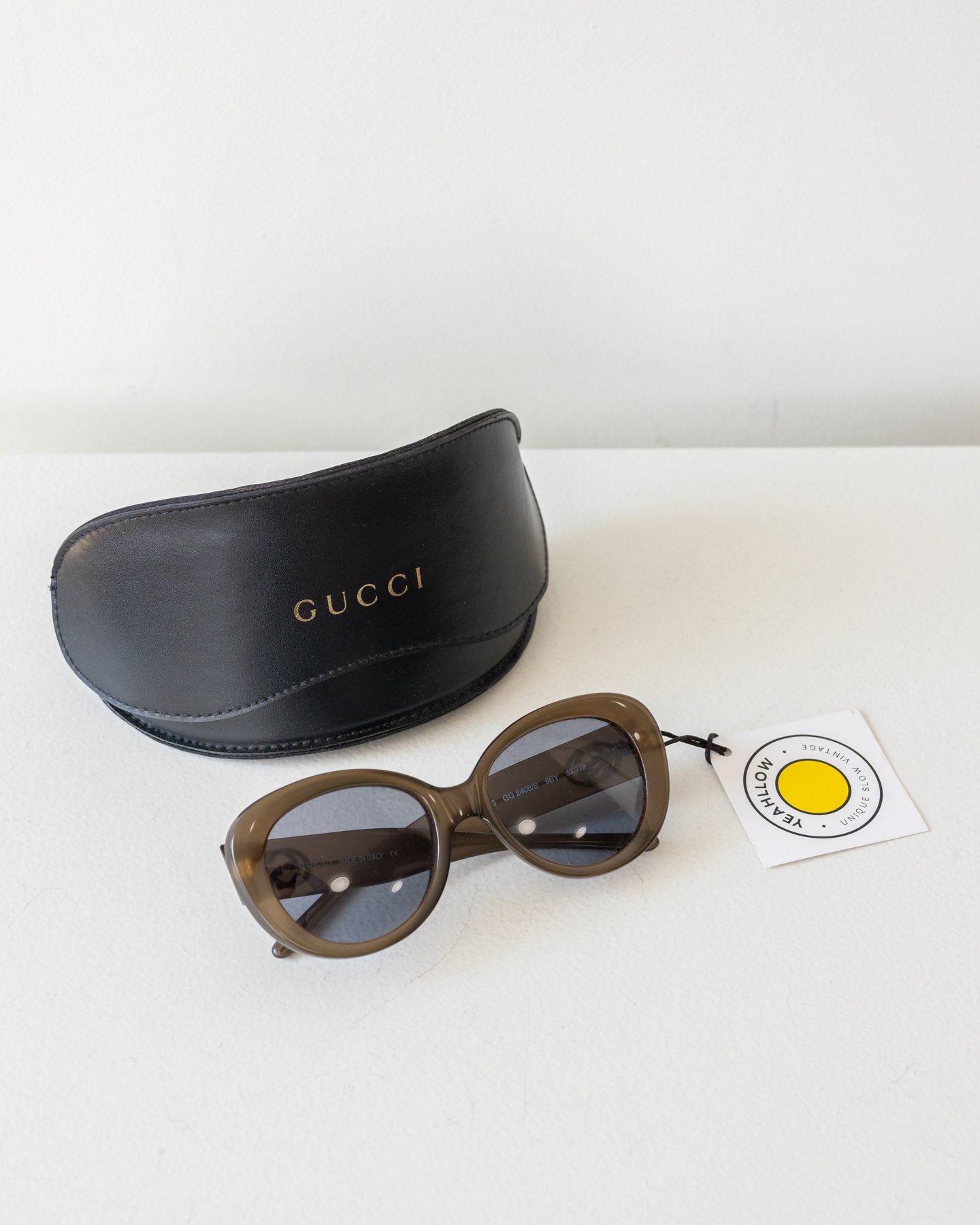 Lunettes de soleil Gucci Vintage Olive Green années 90 - avec boîte