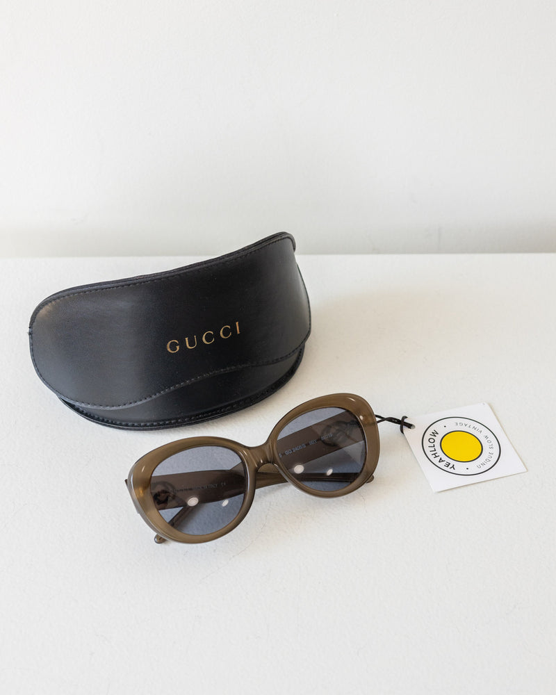 Óculos de sol Gucci vintage verde oliva anos 90 - com caixa