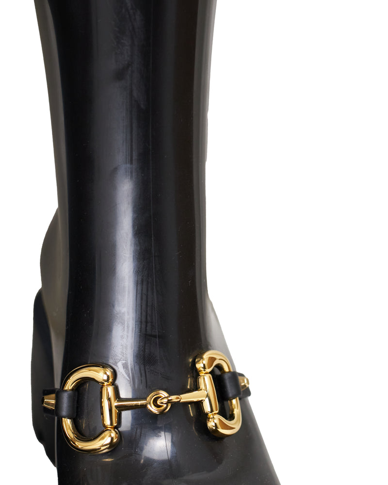 Gucci Black Knee-high Boots with horsebit - size 38 - with box
