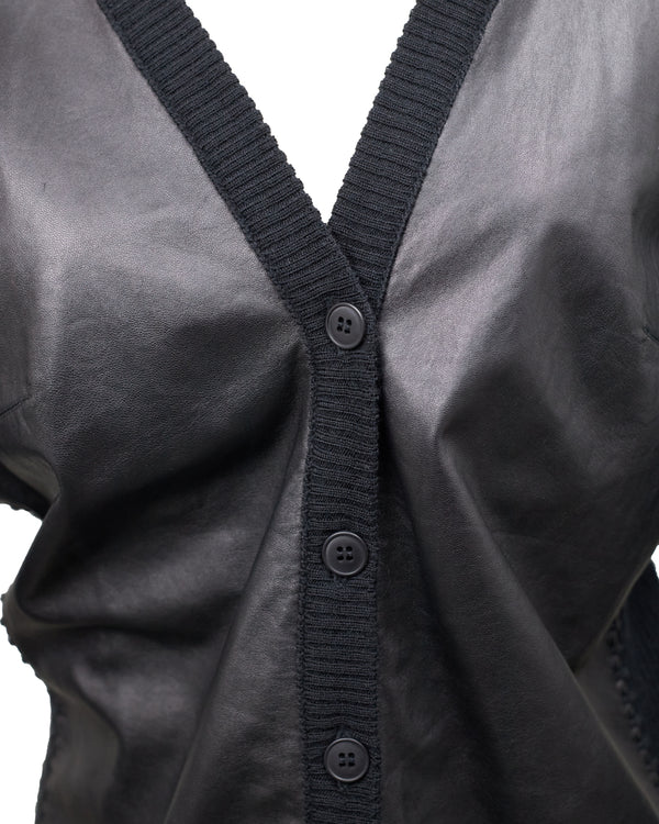 Paco Rabanne Leather Black Jacket