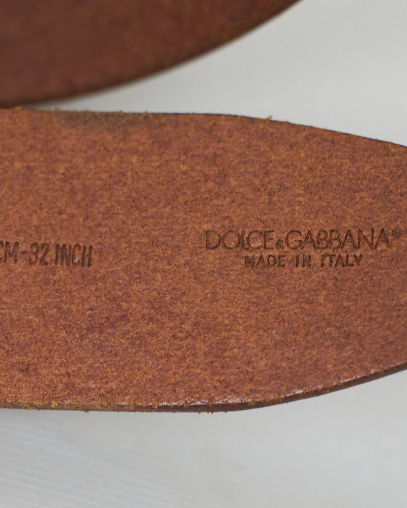 Dolce&Gabbana Brown Glitter Belt - size 36