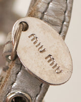 Miu Miu Silver Leather Bracelet