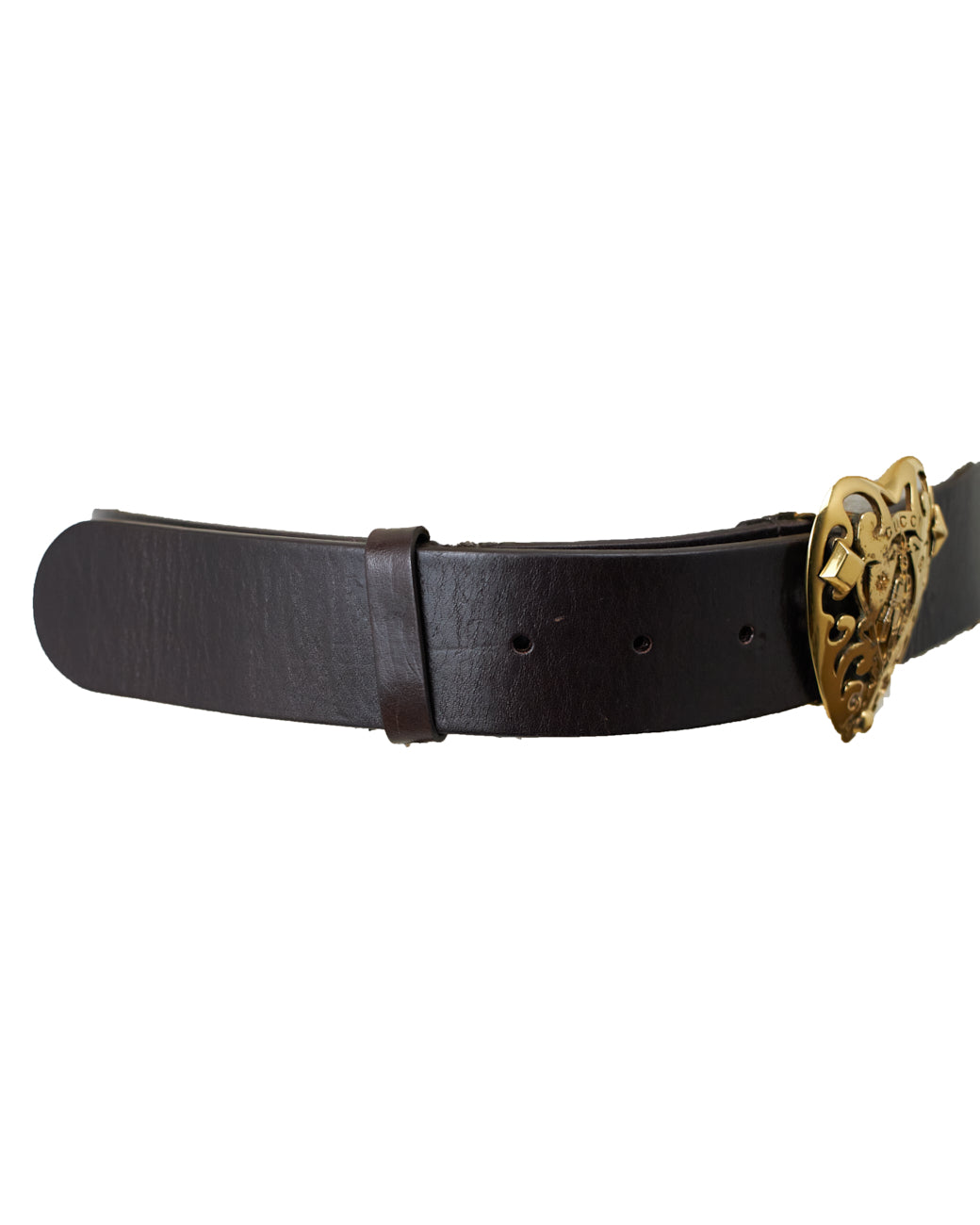 Gucci Brown Leather Heart Belt - size 36