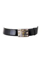 Prada Black Vinil Leather Belt - size 36
